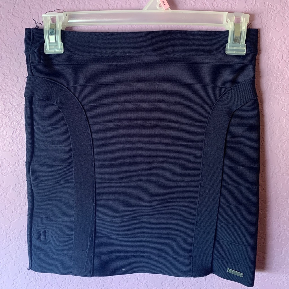 GUESS dark blue mini body con skirt